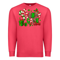 Cardinal Candy Cane Crew Premium Sweatshirt - MaliasSmallBusiness