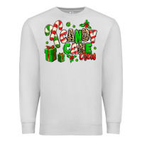 Dove Grey Candy Cane Crew Premium Sweatshirt - MaliasSmallBusiness