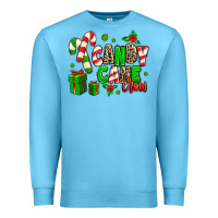 Ocean Blue Candy Cane Crew Premium Sweatshirt - MaliasSmallBusiness
