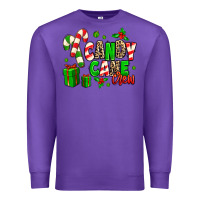 Purple Candy Cane Crew Premium Sweatshirt - MaliasSmallBusiness