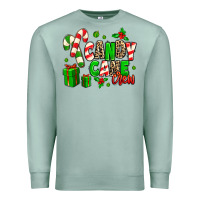 Seafoam Candy Cane Crew Premium Sweatshirt - MaliasSmallBusiness