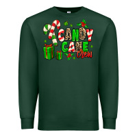 Sports Green Candy Cane Crew Premium Sweatshirt - MaliasSmallBusiness
