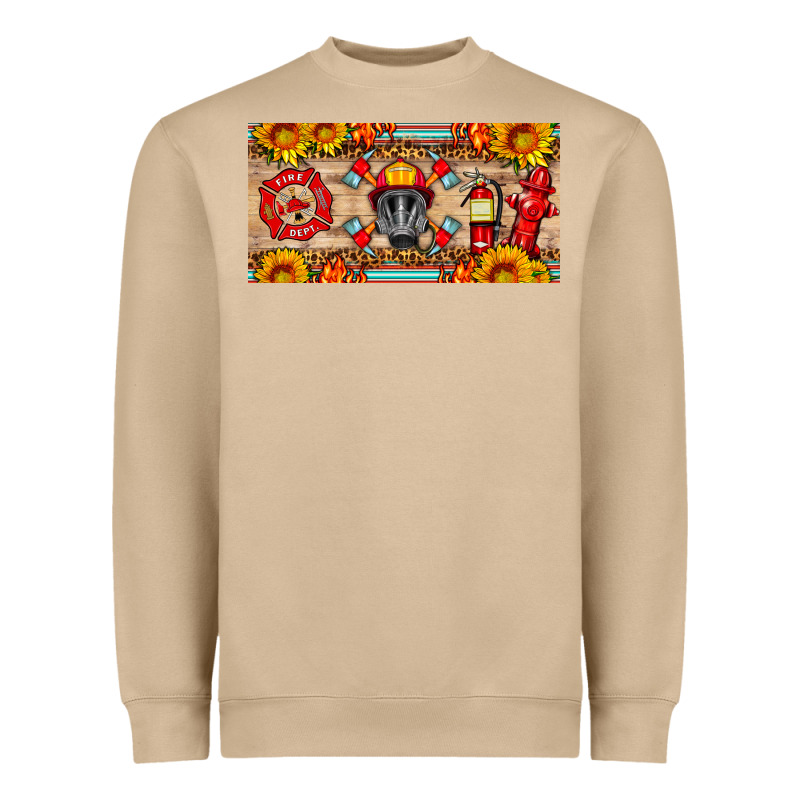 Firefighter Air Mask Sunflower And Elementary License Plate Heavyweight Sweatshirt by HRA Design Shop | Teevron