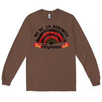 Chestnut me de la herencia hispana hand fan Long Sleeve Tee - BundleAndBundleShop