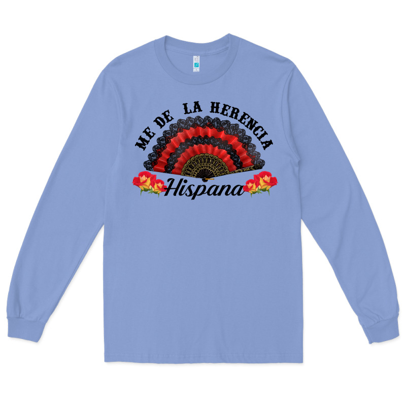 Me De La Herencia Hispana Hand Fan Long Sleeve Tee by BundleAndBundleShop | Teevron