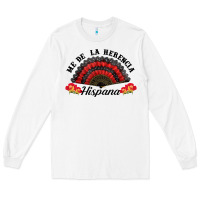 White me de la herencia hispana hand fan Long Sleeve Tee - BundleAndBundleShop