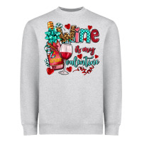 Heather Grey wine is my valentine olivia Heavyweight Sweatshirt - OliviaCreatesArt