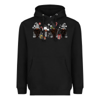 Black grey christmas afro gnomies Heavyweight Hoodie - MaliasSmallBusiness