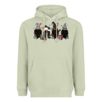 Matcha grey christmas afro gnomies Heavyweight Hoodie - MaliasSmallBusiness