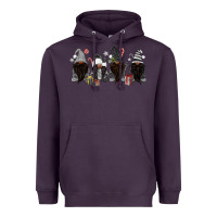 Plum grey christmas afro gnomies Heavyweight Hoodie - MaliasSmallBusiness
