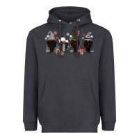 Smoke grey christmas afro gnomies Heavyweight Hoodie - MaliasSmallBusiness
