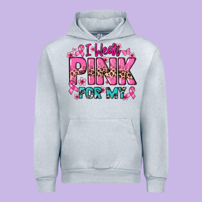 I Wear Pink For My Custom Name Cancer Awareness Urban Hoodie Designed By Howdyjamesfarm