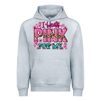 Heather Grey I wear pink for my custom name Cancer Awareness Urban Hoodie - HowdyJamesFarm