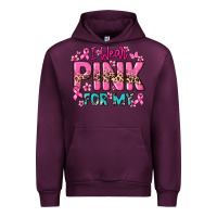 Mauve Wine I wear pink for my custom name Cancer Awareness Urban Hoodie - HowdyJamesFarm