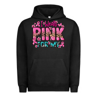 Pigment Black I wear pink for my custom name Cancer Awareness Urban Hoodie - HowdyJamesFarm