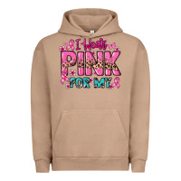 Pigment Burro I wear pink for my custom name Cancer Awareness Urban Hoodie - HowdyJamesFarm