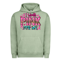 Pigment Oil Green I wear pink for my custom name Cancer Awareness Urban Hoodie - HowdyJamesFarm