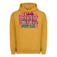 Pigment Peanut Butter I wear pink for my custom name Cancer Awareness Urban Hoodie - HowdyJamesFarm