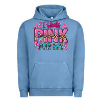 Pigment Pebble Blue I wear pink for my custom name Cancer Awareness Urban Hoodie - HowdyJamesFarm