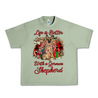 Oil Green Christmas life is better with a german shepherd Urban Heavy Tee - JahusDesignShop