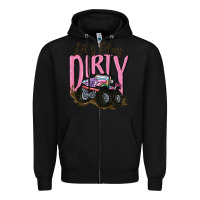 Black let's play dirty Zipper Hoodie - MaliasSmallBusiness