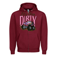 Burgundy let's play dirty Zipper Hoodie - MaliasSmallBusiness