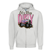 Dove Grey let's play dirty Zipper Hoodie - MaliasSmallBusiness