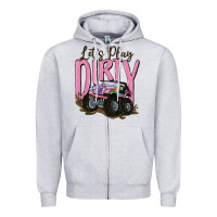 Heather Grey let's play dirty Zipper Hoodie - MaliasSmallBusiness