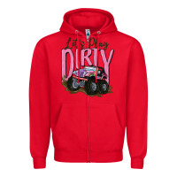 Red let's play dirty Zipper Hoodie - MaliasSmallBusiness