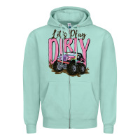 Seafoam let's play dirty Zipper Hoodie - MaliasSmallBusiness