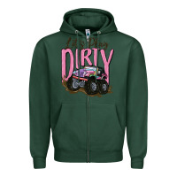 Sports Green let's play dirty Zipper Hoodie - MaliasSmallBusiness