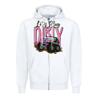 White let's play dirty Zipper Hoodie - MaliasSmallBusiness