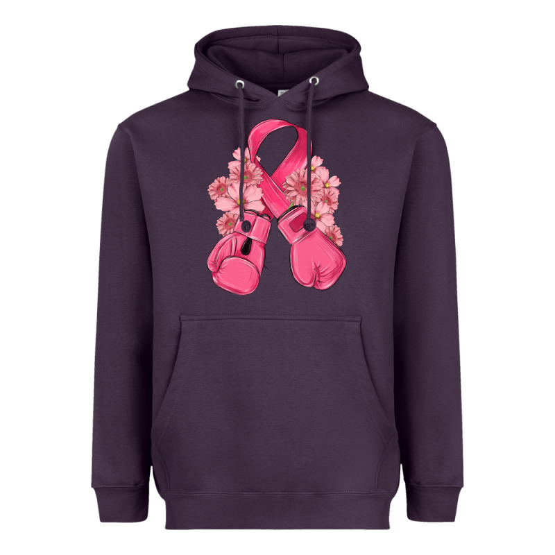 Breast Cancer With Boxing Gloves Heavyweight Hoodie by MaliasSmallBusiness | Teevron