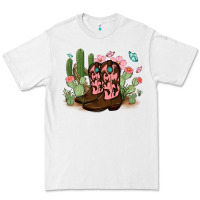 White cowboy boots with cactus Premium Tee - MaliasSmallBusiness