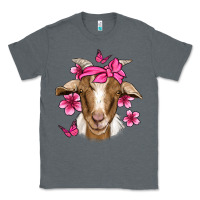 Charcoal Heather pink floral bandana goat Classic Tee - Jasminsmagicworld