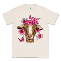 Natural pink floral bandana goat Classic Tee - Jasminsmagicworld