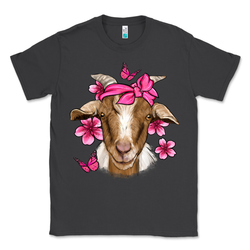 Pink Floral Bandana Goat Classic Tee by Jasminsmagicworld | Teevron