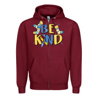 Burgundy be kind Zipper Hoodie - MaliasSmallBusiness