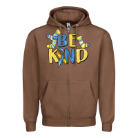 Chestnut be kind Zipper Hoodie - MaliasSmallBusiness