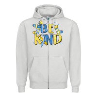 Dove Grey be kind Zipper Hoodie - MaliasSmallBusiness