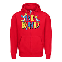 Red be kind Zipper Hoodie - MaliasSmallBusiness