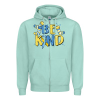 Seafoam be kind Zipper Hoodie - MaliasSmallBusiness