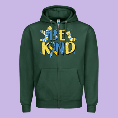 Be Kind Zipper Hoodie Designed By Maliassmallbusiness