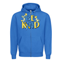 True Royal be kind Zipper Hoodie - MaliasSmallBusiness