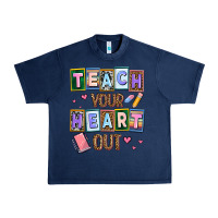 Navy teach your heart out Urban Heavy Tee - AdoDesignShop