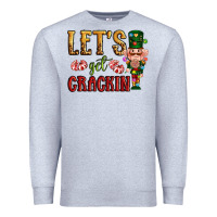 Heather Grey Let's get crackin Christmas Premium Sweatshirt - NancyCooperArtShop