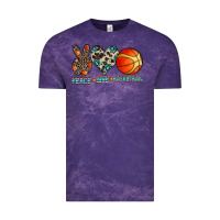 Cloud Purple peace love basketball Vintage Tee - CowhideDigitalArt