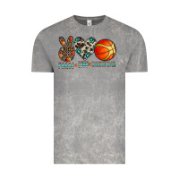 Cloud Rock peace love basketball Vintage Tee - CowhideDigitalArt