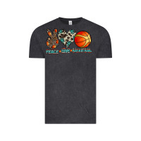 Vintage Black peace love basketball Vintage Tee - CowhideDigitalArt