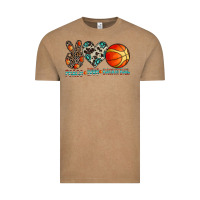 Vintage Coffee peace love basketball Vintage Tee - CowhideDigitalArt